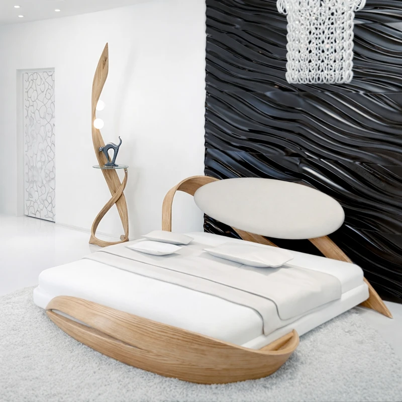 محصول نمونه تستی تخت خواب چوبی 2 نفره مدل دلوین سایز 200×180 سانتی متر